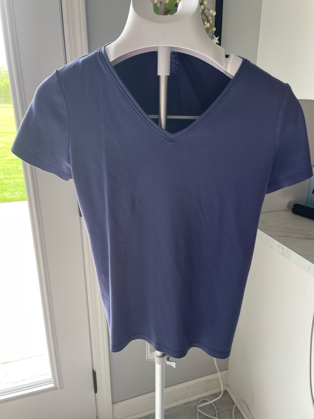 L.L. Bean Women's Short Sleeve V-Neck Tee - Navy Blue